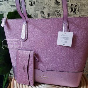 Kate Spade Large Lola Glitter Tote Large Card Hold